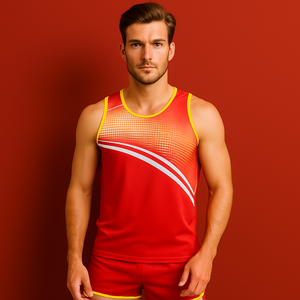 Camiseta sin mangas de satén Premium para hombre, entrenamiento activo personalizado para correr, ligero, transpirable, 100% poliéster, diseño estampado de verano - Product Image 1