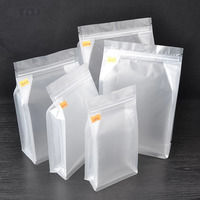 Matte Frosting Vocht Proof Transparante Poly Tassen Clear Ziplock Food Grade Rijstgraangewas Vlakke Bodem Resealbel Koffie Zak