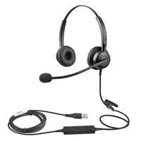 Casque filaire à réduction de bruit à prix abordable pour centre d'appels, casque de conférence USB avec microphone pour une voix claire sur PC
