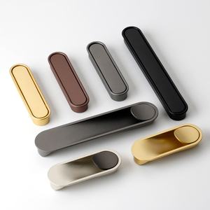 Poignée dissimulée de tiroir coulissant en alliage de Zinc invisible pour cuisine chambre salon boutons de meubles à boucle encastrée fendue - Product Image 5