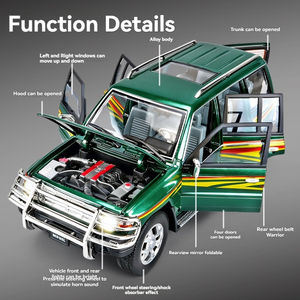 Modèle de <span class=keywords><strong>voiture</strong></span> classique ancienne Pajero en métal moulé sous pression 1:18 avec son et lumière, mécanisme de recul - Jouet unisexe pour enfants et adultes - Product Image 3
