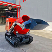 TIANTONG Vollhydraulischer Mini-Raupenbetonmischer mit Dieselmotor und KUBOTA Frontlader Kleiner Kipper für den Heimgebrauch