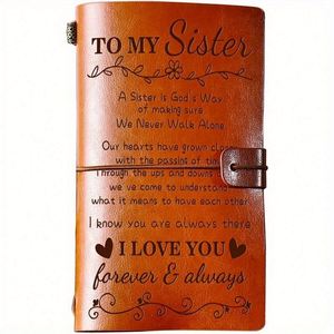 Engraved Premium Faux Leather Hardcover <b>Journal</b> 140 Refillable Pages Heartfelt Message A6 Size Gift Travel Phone Card - Product Image 1