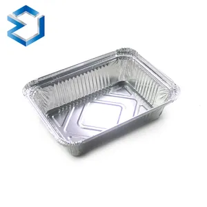 1.5LB 알루미늄 호일 상자 700ML 좋은 AFC 직사각형 일회용 오븐 전자 레인지 레스토랑 사용을위한 알루미늄 호일 식품 용기