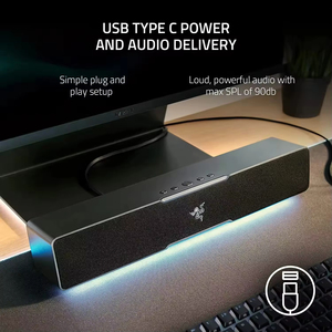 Barre de son compacte pour jeux Razer Leviathan V2 X avec son 5.0 et Chroma RGB USB pour PC, ordinateur portable, smartphones - Product Image 6