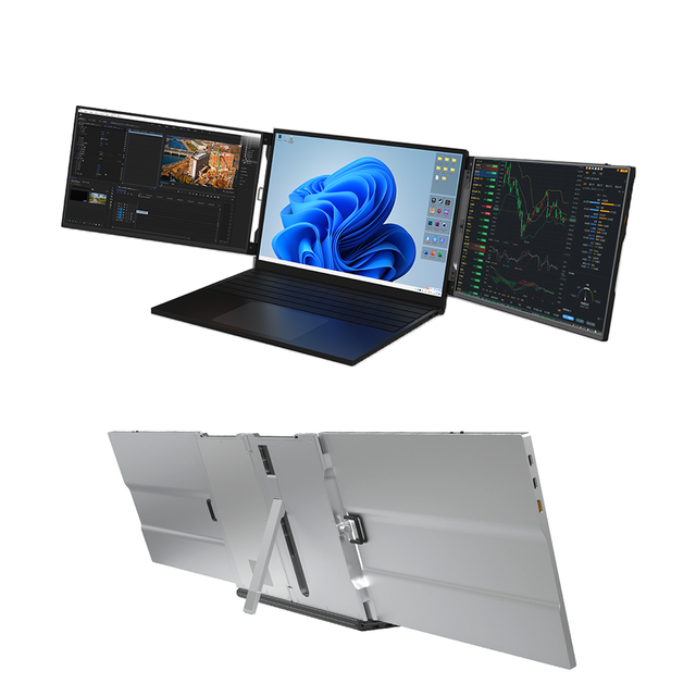 2025 New 14 & 15 Inch Business Laptop with Triple USB-C Portable Monitor 60 Hz Refresh Rate Dual TFT LCD Screen FHD Panel Type