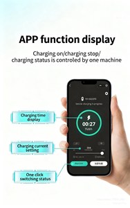 เครื่องชาร์จรถยนต์ไฟฟ้าแบบติดผนัง New <span class=keywords><strong>Star</strong></span> 7/11/22KW 16A 3 เฟส ชนิดที่ 2 พร้อมระบบควบคุมผ่านแอพ RFID  ตัวเครื่องโลหะมาตรฐาน IP65 ได้รับการรับรองมาตรฐาน CE สายชาร์จยาว 5 เมตร - Product Image 4