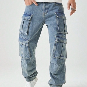Servicio OEM Personalizado: Pantalones Cargo Retro para Hombre, Estilo Urbano, Lavados y Desgastados, Diseño Multibolsillos, Corte Holgado y Recto para Otoño - Product Image 3