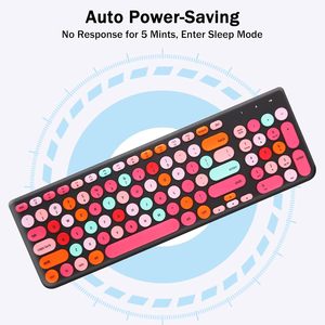 GUKJOB – Combo clavier et souris sans fil, 2.4GHz, USB, style machine à écrire rétro, pour ordinateur portable, portable, anglais, 1 piles AA - Product Image 3