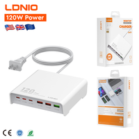 Chargeur de bureau rapide haute puissance LDNIO Q605, jusqu'à 120 W, compatible avec la charge rapide QC4.0+/PD3.0