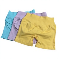 Alternatieve grensoverschrijdende bestseller damesbroek in snoepkleuren, drielaags, hoge taille, met scrunch-billeneffect, nauwsluitend, geplooid, naadloos nylon
