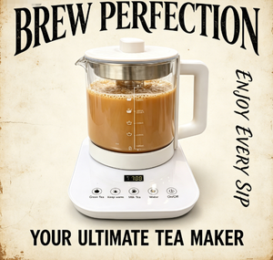 Macchina <span class=keywords><strong>Elettrica</strong></span> per Tè al Latte in Vetro Senza Fili da 1,5L con Funzione Mantenimento Calore e Preparazione Automatica per Chai e Caffè - Uso Domestico e All'aperto - Product Image 1