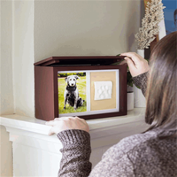 Marco de Fotos de Madera Clásico Hecho a Mano con Kit de Impresión de Arcilla para Huellas de Perros y Gatos, Color Marrón Espresso, en Oferta