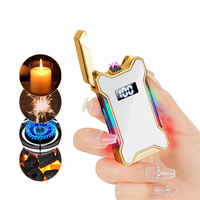 Accessoires pour cigarettes, briquet à gaz butane en forme de barre, électronique, camping, alliage de zinc, tendance, moderne, rechargeable, or