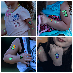 Tatuaje luminoso temporal personalizado para niños, pegatina de tatuaje de brazos y cuerpo que brilla en la oscuridad - Product Image 2