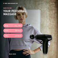 Mini pistolet de massage avec 4 têtes de massage interchangeables, puissant masseur musculaire pour la relaxation, machine de massage par percussion des tissus profonds
