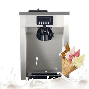 Single Flavor Super Silence Small Desktop Gelato Maker/Commercial Mini Soft Ice Cream Machine With Precooling Air Pump