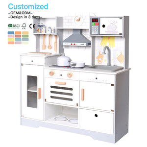 EDULAND OEM ODM <span class=keywords><strong>Jouet</strong></span> de cuisine en bois Montessori pour l'éveil éducatif, grande capacité de rangement, jouets de simulation de cuisine pour enfants - Product Image 1