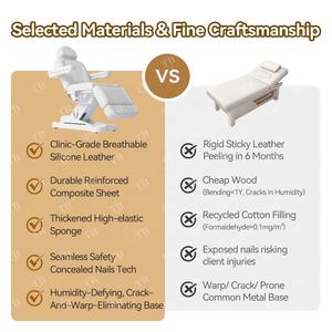 Cama de Cuidado Cosmético Turri, Silla Ajustable Reclinable para Salón de Belleza, <span class=keywords><strong>3</strong></span> Motores, Cama Plegable de Cosmetología - Product Image 4