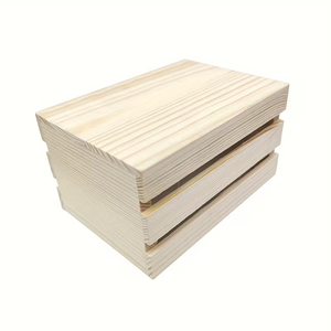 Ensemble de 6 mini paniers de rangement en bois, caisses en bois à ouverture supérieure pour organiser les petits objets, contenants - Product Image 6