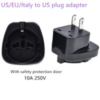 Adaptateur de prise US/EU/Italie vers US 2 broches 10A 250V USA, Canada, Mexique, Japon Adaptateur de voyage SD-6