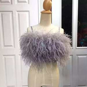 KY Hot New Design Sexy Ostrich <strong>Feathers</strong> <strong>Top</strong> and Skirts Above Knee Woven Plain Dyed off SHOULDER <strong>Feather</strong> Wrap - Product Image 5