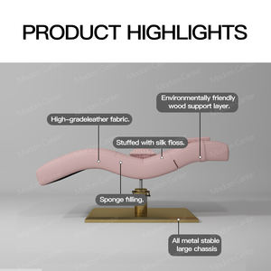 Madamcenter Diseño moderno Levantamiento Mesa de masaje curvada Extensión de pestañas de cejas Camilla estética Cama y silla de esteticista - Product Image 2