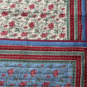 Best Quality Trending Design Cotton BlockPrint Quilted Luxury Oversized Throw <b>Blanket</b> SoftBed Coverlet Cotton Fabric Dressmaking - Product Image 1