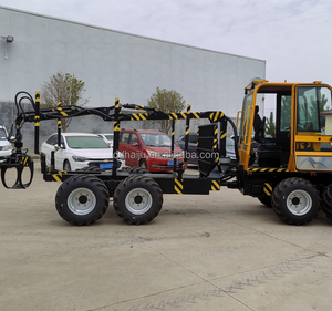 Remorque forestière pour <span class=keywords><strong>bois</strong></span> avec grue à grappin, compatible avec les tracteurs hydrostatiques, rayon <span class=keywords><strong>de</strong></span> braquage 5700 mm, capacité <span class=keywords><strong>de</strong></span> levage du grappin 350 kg - Product Image 4