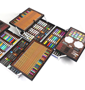 145 Cái Dầu Pastel Marker Màu Nước Sơn Bút Chì Màu <span class=keywords><strong>Deluxe</strong></span> Trẻ Em Art Set Với Hộp Nhôm - Product Image 3