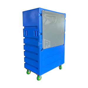 Rotomolding, carrito de lavandería personalizado de fábrica para Hospital, Hotel, carrito de camión de lavandería de plástico, carrito de jaula alta con ruedas - Product Image 1