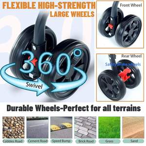 3-इन-1 फोल्डेबल इको-फ्रेंडली चार-पहिया पालतू कुत्ते स्ट्रेलर और वैगन मध्यम कुत्तों के लिए हटाने योग्य वाहक के साथ वैगन - Product Image 4