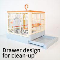 Cage à oiseaux en plastique PP léger, portable, petite maison pour canaris, perruches, pinsons, facile à nettoyer, cage suspendue pour animaux de compagnie, vente en gros