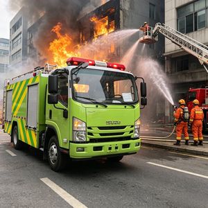 Nouveau camion de pompiers Isuzu <span class=keywords><strong>Elf</strong></span> 4X2 diesel avec réservoir d'eau de 3001 à 5000 L, véhicule de sauvetage et de lutte contre les incendies en urgence urbaine - Product Image 1