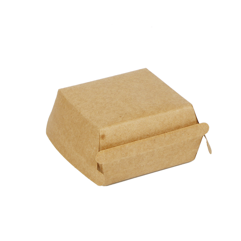 square brown kraft hamburger paper box disposable fast food container paper burger box