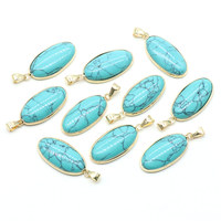 Pendentifs en forme de goutte d'eau de styles variés en gros, perles de pierres précieuses en turquoise et agate, breloques de guérison des chakras, pierres gemmes