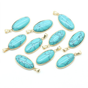 Pendentifs en forme de goutte <span class=keywords><strong>d</strong></span>'<span class=keywords><strong>eau</strong></span>, mélange de Style, Agate Turquoise, perles de pierre précieuse, Chakra de guérison, breloques, pendentif, vente en gros - Product Image 2