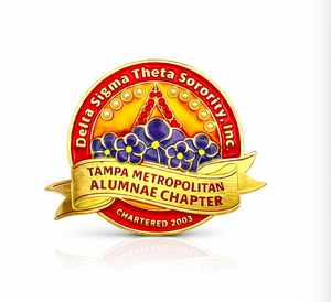 Insignia Personalizable <span class=keywords><strong>de</strong></span> la Hermandad Delta Sigma Theta, Insignia <span class=keywords><strong>de</strong></span> Metal Esmaltado para Antiguos Alumnos <span class=keywords><strong>de</strong></span> la Universidad Tampa Metropolitan - Product Image 4