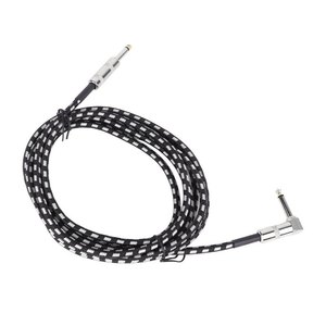 Cable de guitarra con núcleo de cobre, reducción de ruido, buena transmisión de sonido, cable de guitarra en ángulo recto para bajo, negro, blanco, 3 <span class=keywords><strong>m</strong></span>/9,8 pies - Product Image 5