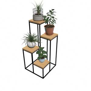Support de <span class=keywords><strong>pot</strong></span> de fleurs en bois massif, étagère à plusieurs niveaux, pour salon, balcon d'intérieur, type de sol, épimum pre-aureum, plantes succulentes - Product Image 1