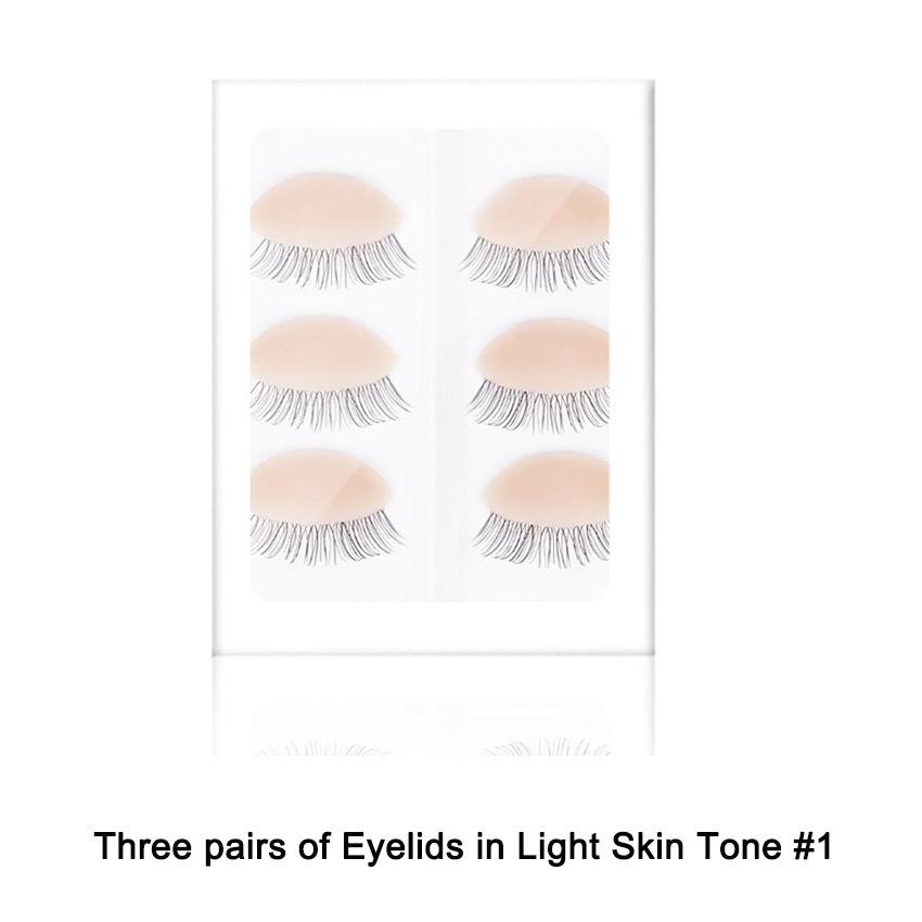 Trois paires de paupières en teint clair#1