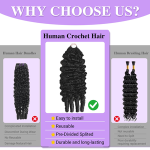 Extensiones de Cabello Humano Rizado con Crochet, Trenzas Sin Nudos, Paquetes de Cabello Humano con Crochet, Cabello Humano Rizado Birmano - Product Image 5