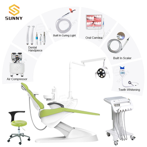Fauteuil dentaire économique avec crachoir intégré, fonctionnement électrique, couleur blanche, certifié CE - Product Image 1