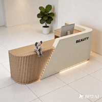 Bureau d'accueil d'angle en L moderne en bois coloré Tianyi, durable, écologique, pour usage commercial, avec classeur intégré