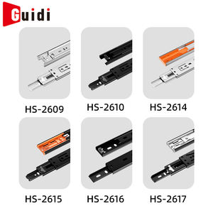 Glissières de tiroir silencieuses en acier noir à rebond silencieux, glissières de tiroir à extension complète à 3 volets, ouverture par pression, fermeture douce - Product Image 5