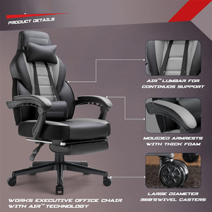 Nuevo diseño, venta al por mayor, silla de oficina para juegos de ordenador, para jugadores de silla de carreras PC, sillas de juegos de carreras económicas para jugadores con reposapiés - Product Image 5