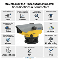 High Precision Auto Level MA-H36 36x Magnification IP55 Waterproof Dumpy Level for Civil Engineering
