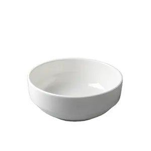 Mangkuk Sup Piring 5/5, 5 Inci Bulat 10OZ/15OZ Tinggi Rendah Mangkuk Korea Putih Keramik Makan Malam Makanan Penutup Nasi Keramik Porselen Piring