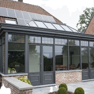 Véranda moderne en aluminium et verre pour l'extérieur avec toit plat pour villa, hôtel ou hall Style français pour l'extérieur - Product Image 3
