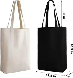 Wholesale Blank Reusable Custom Logo Printed Cotton Cloth Ladies Fashion Shopping Bag Canvas Tote Bags